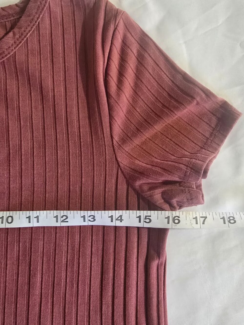 Rae Republic Ribbed Knit Short Sleeve Top Mauve Size M - Picture 8 of 10